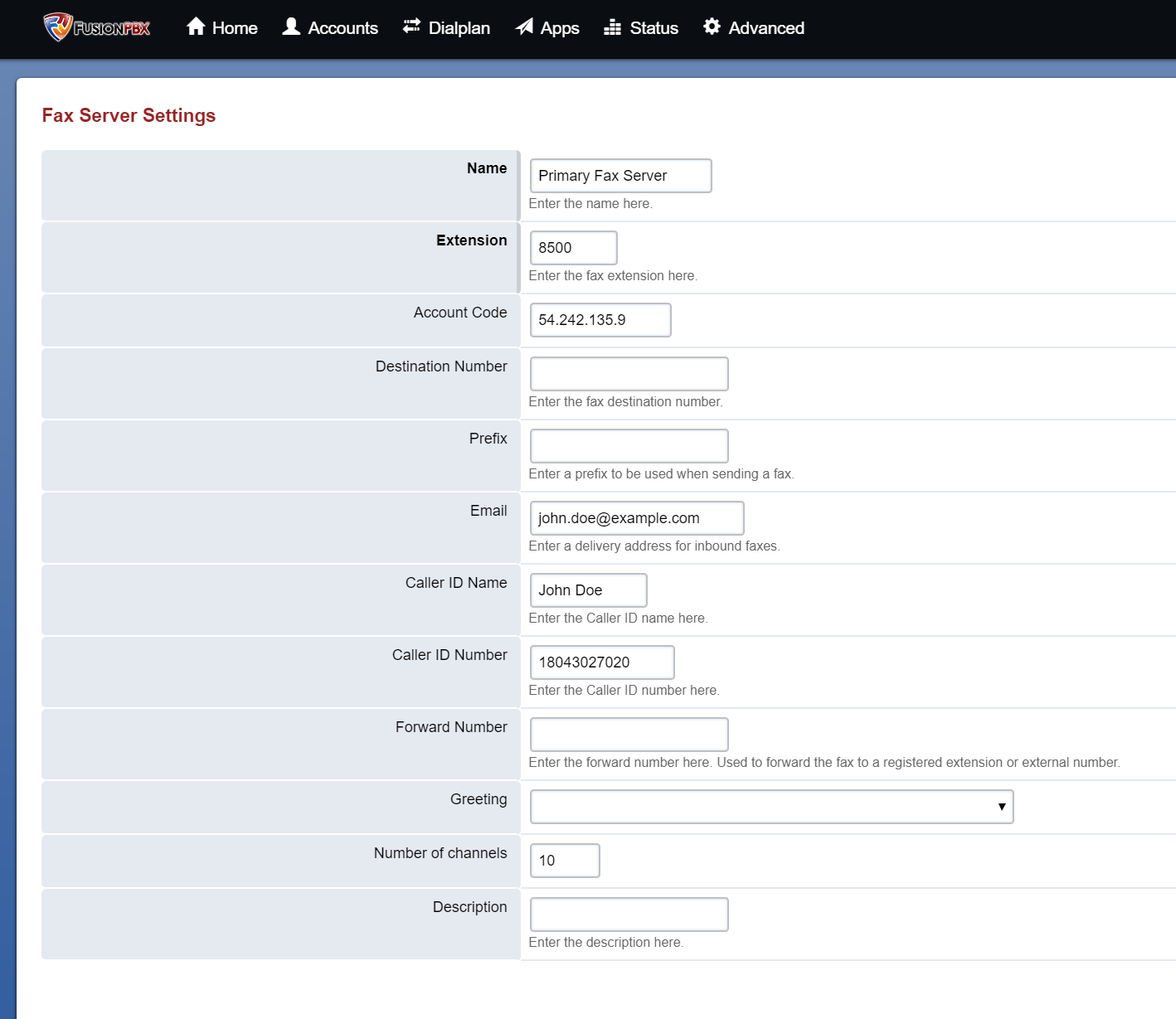 FusionPBX Fax Server Configuration - T38Fax.com