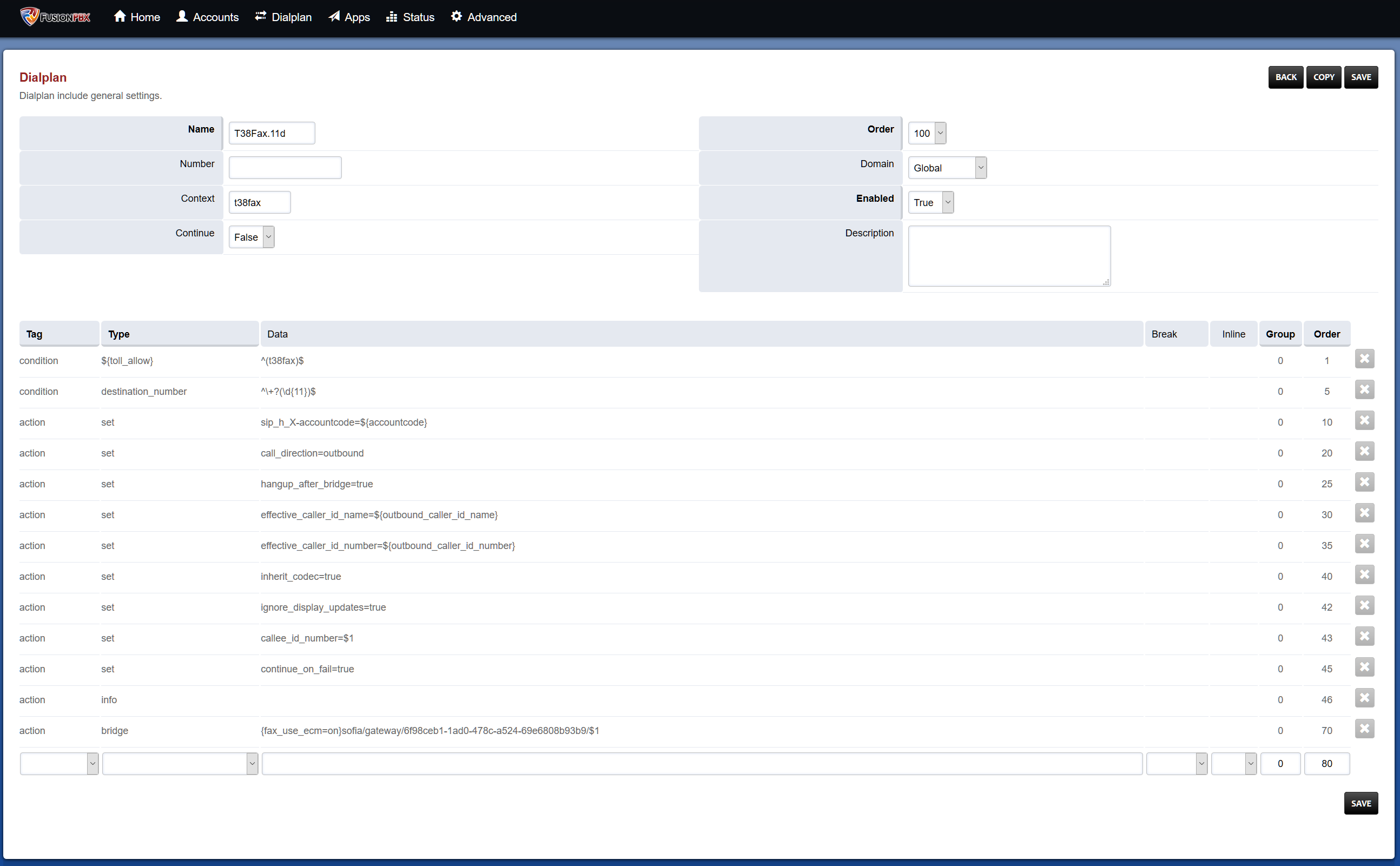 FusionPBX Outbound Routes Wizard - T38Fax.com